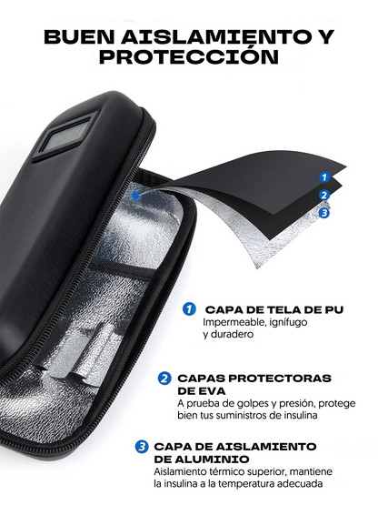 Estuche para Insulina con Control de Temperatura | 2 packs de frio gratis