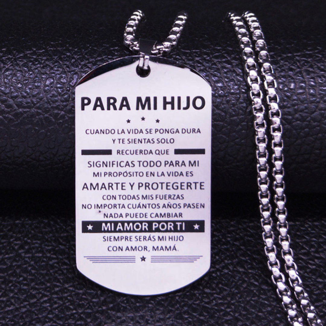 Para Mi Hijo | Collar Acabado En Plata